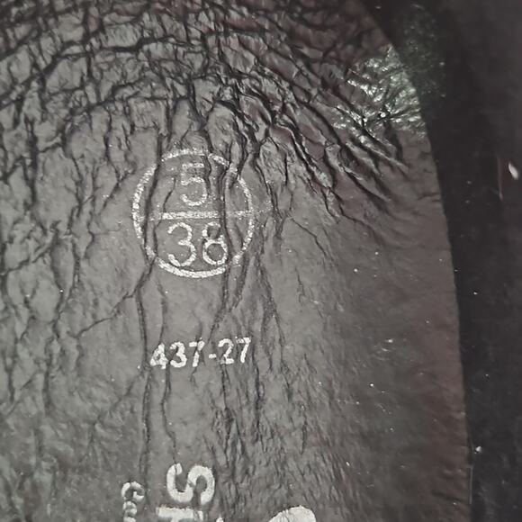 Spring Step Girls Black Leather Clog Embroidered Shoes - Picture 7 of 7